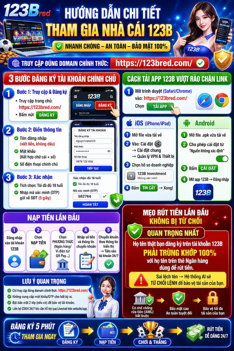 123B 🥇 Trang Chủ Đăng Ký & Tải App 123b.com Chính Thức 9 hướng dẫn tham gia 123b